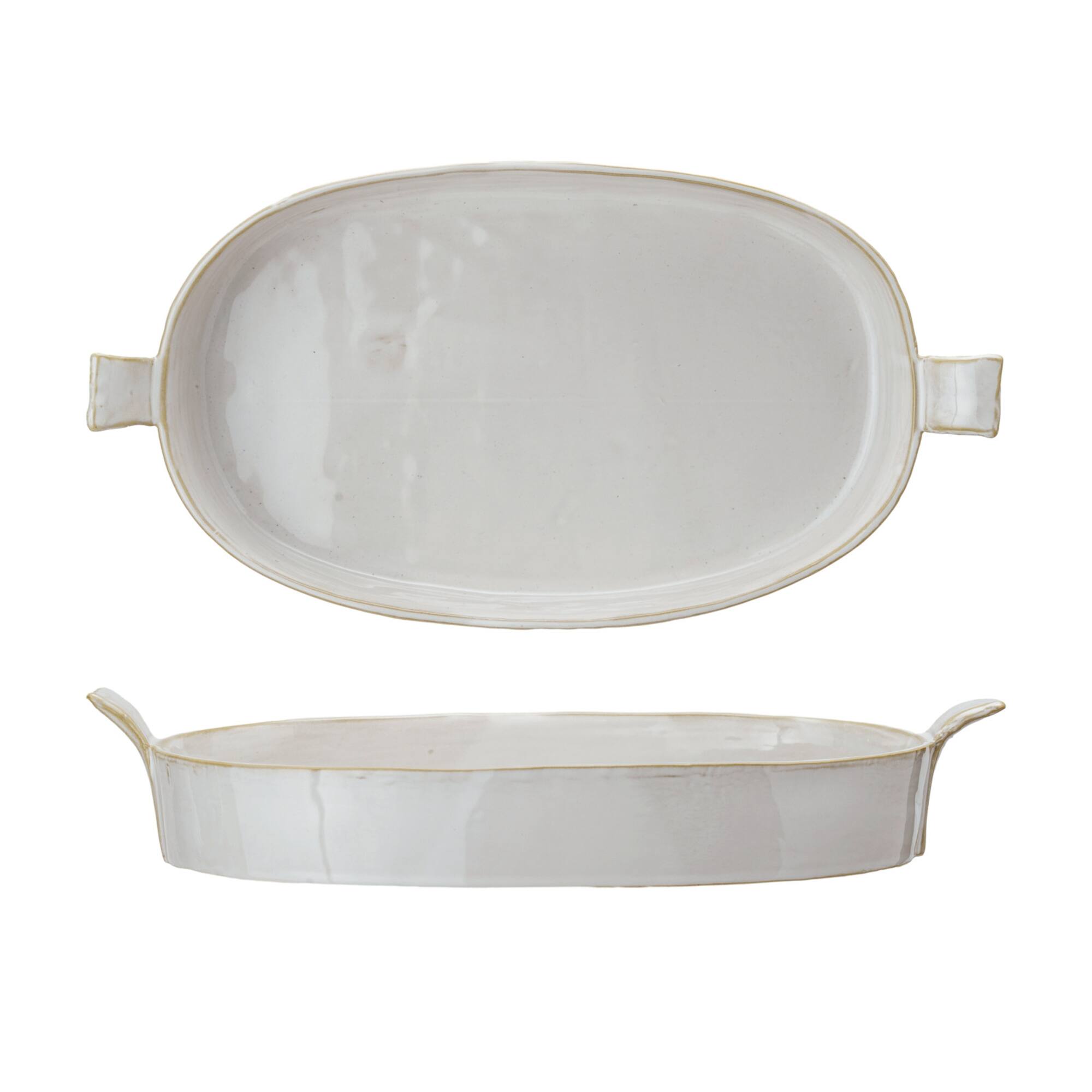 Hello Honey® 13.75" White Classic Elegance Stoneware Baker